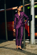 Pantalon Jacquard morado
