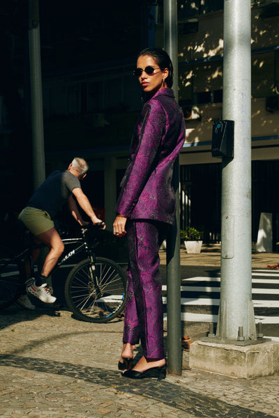 Blazer Jacquard morado