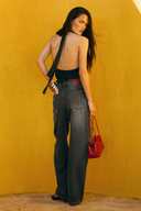Jeans Strass Strey negro