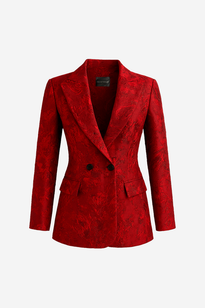 Blazer Jacquard rojo