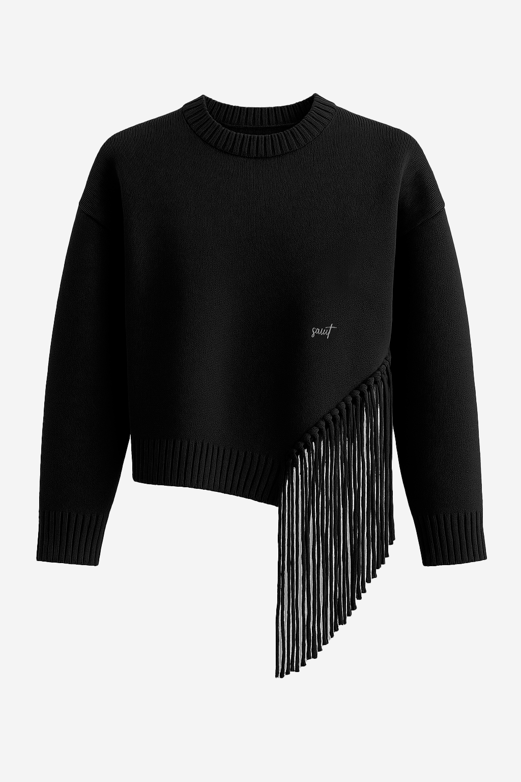 Chaleco flecos bordy negro