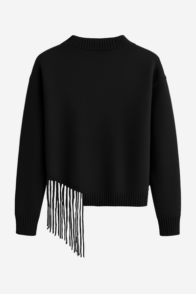 Chaleco flecos bordy negro