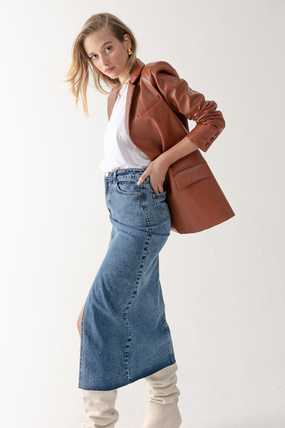 Falda denim Midi