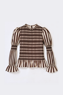 Blusa Sterm rayas cafe natural