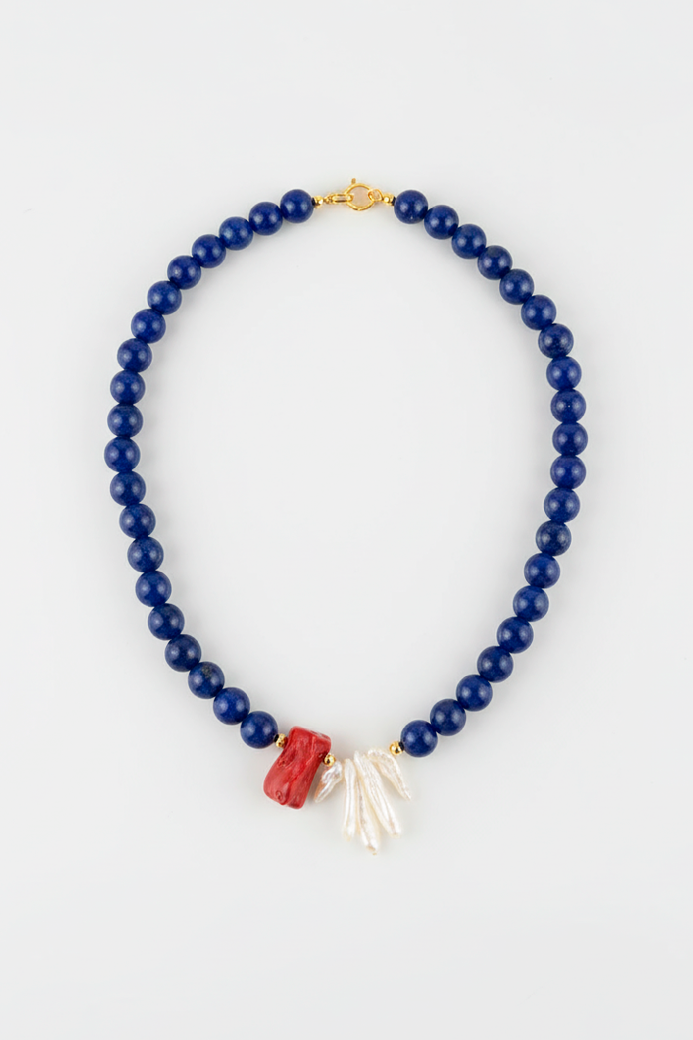 Collar perlas azules