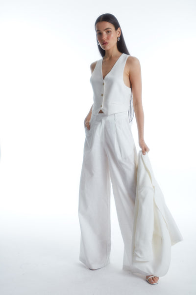 Pantalón Sastrero lino offwhite