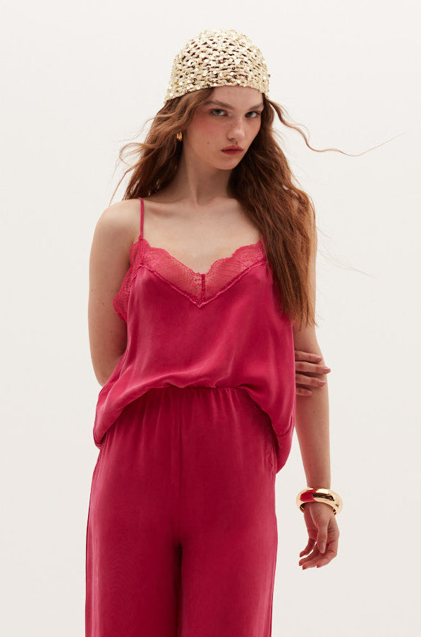 Top Cupro Ronnie fucsia