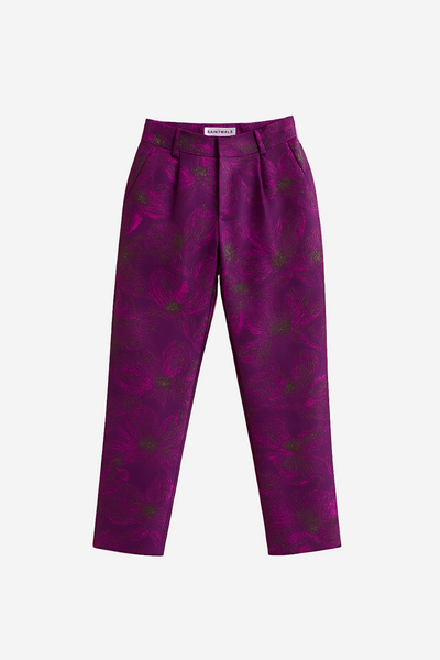 Pantalon Jacquard morado