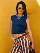 Polera baby tee Azul