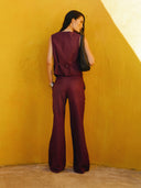 Pantalón lino Melt burgundy