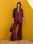 Pantalón lino Melt burgundy