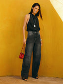 Top cupro Ferb negro