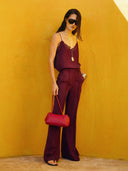 Pantalón Cupro Estoni burgundy