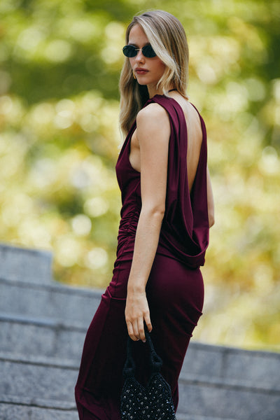 Vestido Poley burdeo