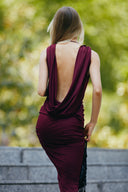 Vestido Poley burdeo
