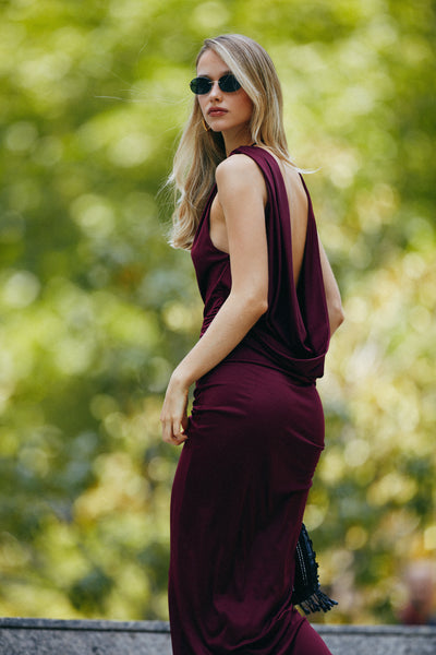 Vestido Poley burdeo