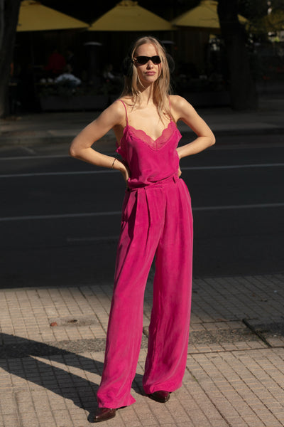 Top Cupro Ronnie fucsia