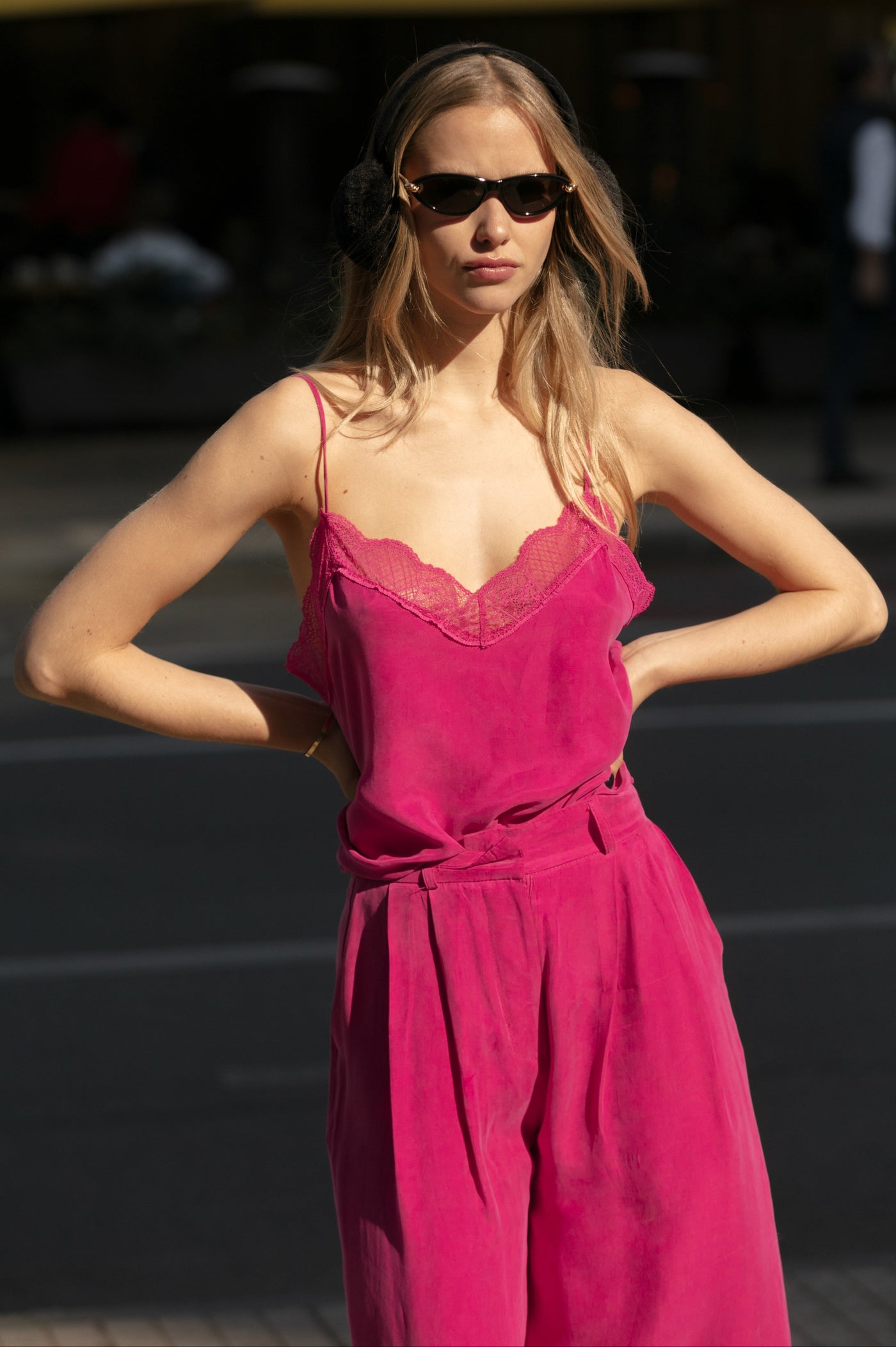 Top Cupro Ronnie fucsia