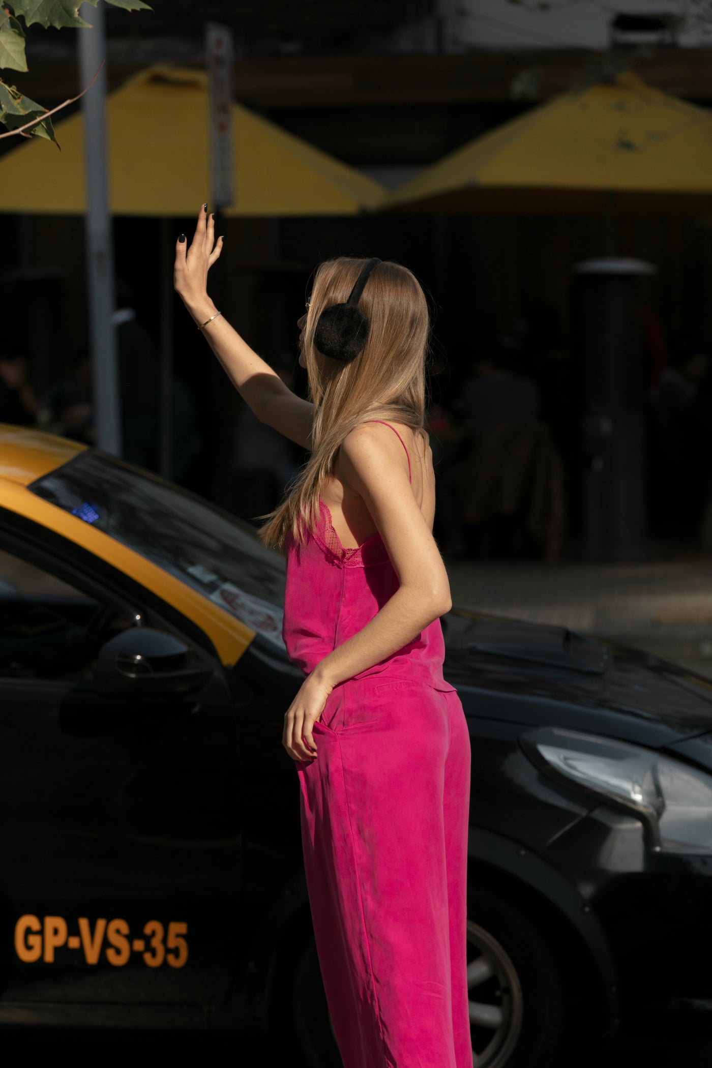 Pantalon Cupro Rossen fucsia