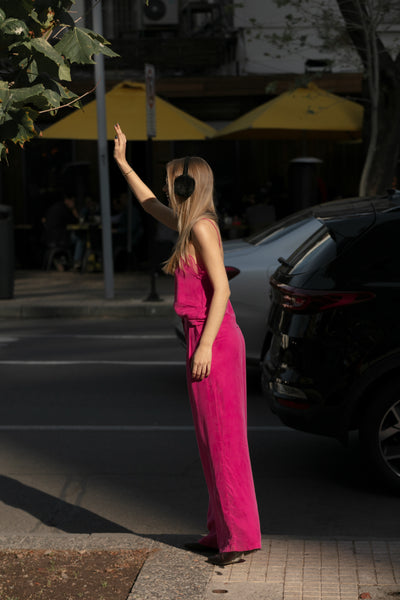 Pantalon Cupro Rossen fucsia