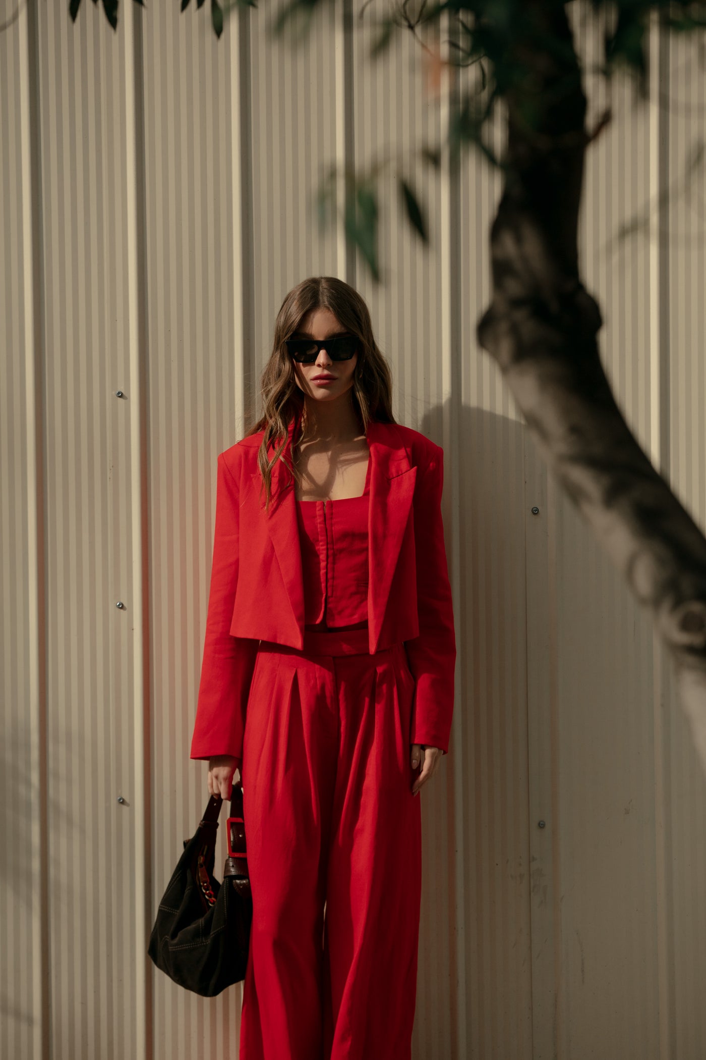 Blazer crop Pearl rojo