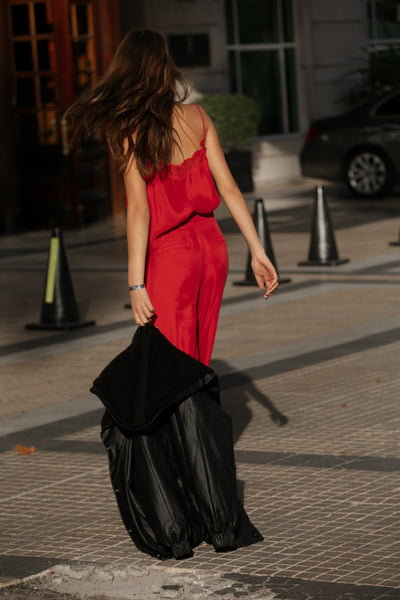 Pantalon Cupro Rossen rojo