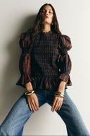 Blusa Sterm rayas cafe claro azul