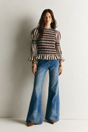 Blusa Sterm rayas cafe natural