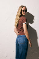 Polera baby tee cafe