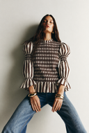Blusa Sterm rayas cafe natural