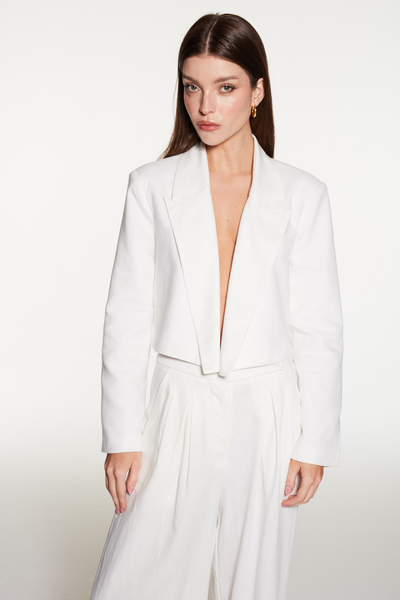 Blazer crop Pearl blanco