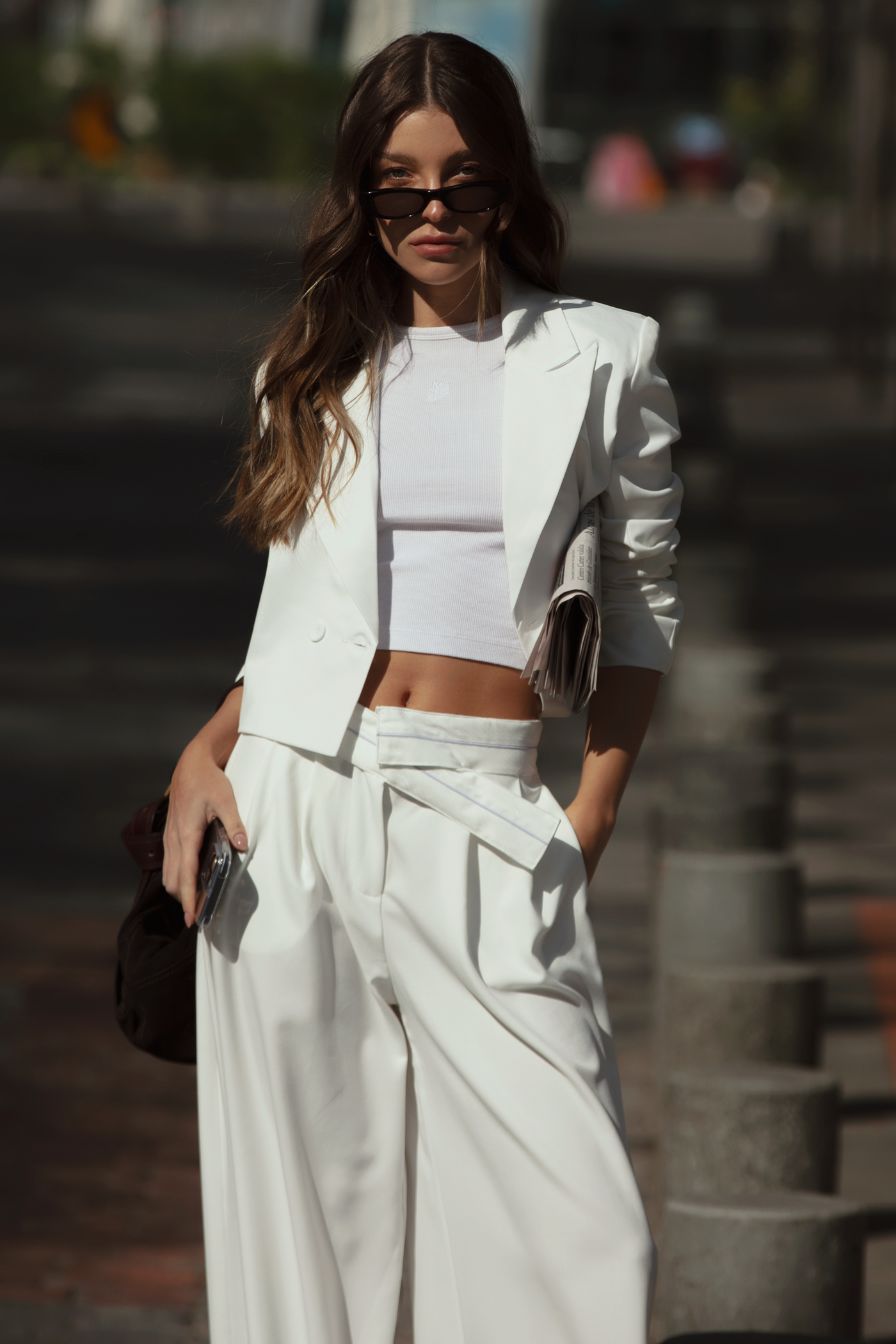 Blazer crop Times blanco