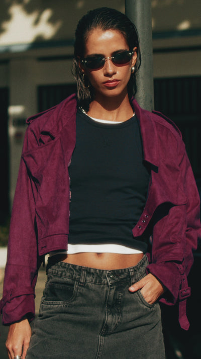 Chaqueta Jhonsu burdeo