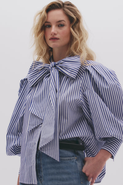 Blusa Lazo rayas azul